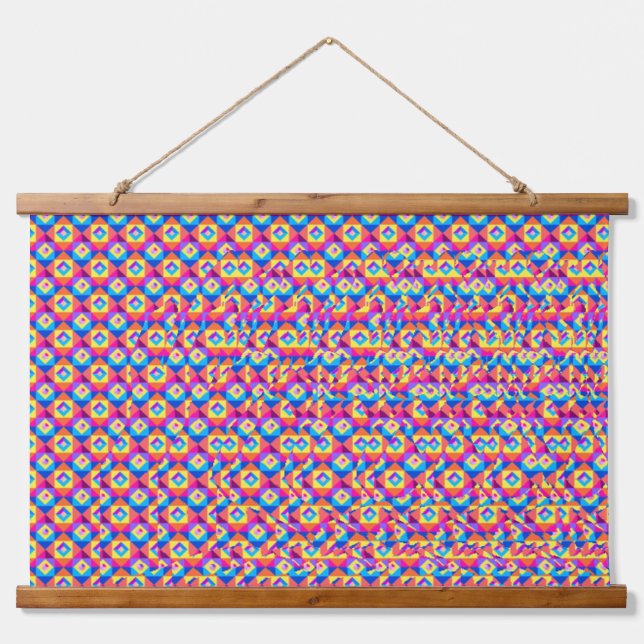 Stereogram 3d Heart Hands design hanging art Wandteppich Mit Holzrahmen (Vorne)