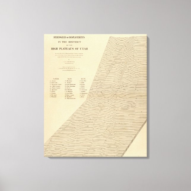 Stereogramm der Verdrängungen Utah Leinwanddruck (Vorderseite)