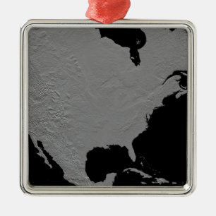 Stereoskopische Sicht Nordamerikas 2 Silbernes Ornament