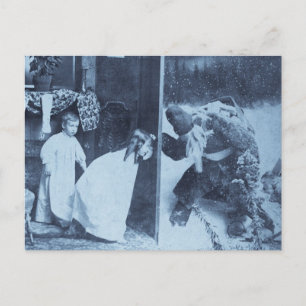 Stereoview - Santa?  circa 1899 Feiertagspostkarte