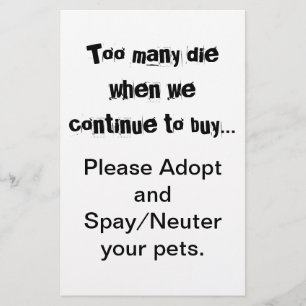 Sterilisation Kastrierung Adoption Flyer