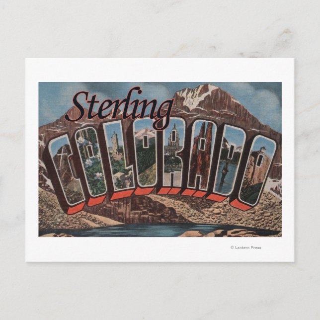Sterling, Colorado - Große Buchstabenszenen Postkarte (Vorderseite)