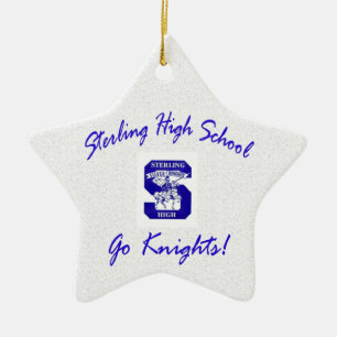 Sterling High-Go-Ritter-Logo in Star-Ornament Keramikornament