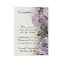 Sterling Silver Lila Rose Wedding Reception Card