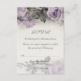 Sterling Silver Lila Rose Wedding RSVP Card