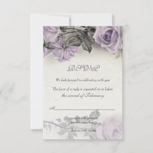 Sterling Silver Lila Rose Wedding RSVP Card Karte