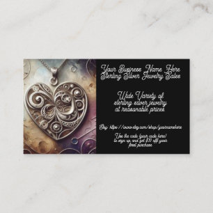 Sterling Silver Pendant Juweliershop Visitenkarte