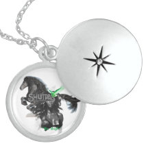 Sterling Silver Round Locket "Be Safe"-Kette