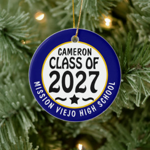 Stern-Abschlussklasse 2027 Foto-Abschlussfeier Keramik Ornament
