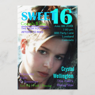 Stern-aquamarines Titelseiteladen des Bonbon-16 Einladung
