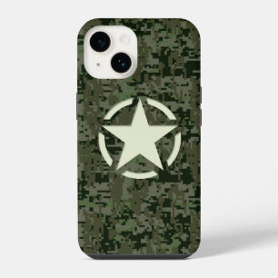 Stern auf Deep Woods Camo Hintergrund iPhone 14 Hülle