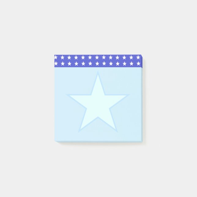 Stern auf Hellblau Post-it Klebezettel (Vorderseite)
