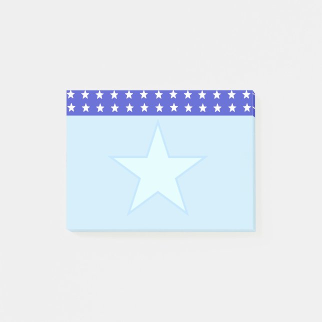 Stern auf Light Blue Post-it Klebezettel (Vorderseite)
