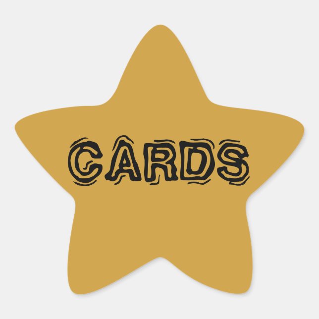 Stern-Aufkleber beschriftet Karten (Vorderseite)