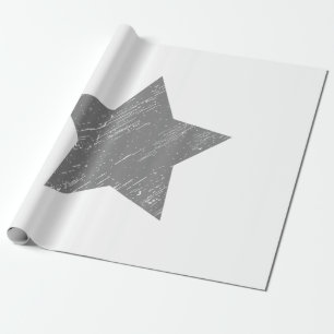 Stern Bedrängt Grau Vintage Stern Geschenkpapier