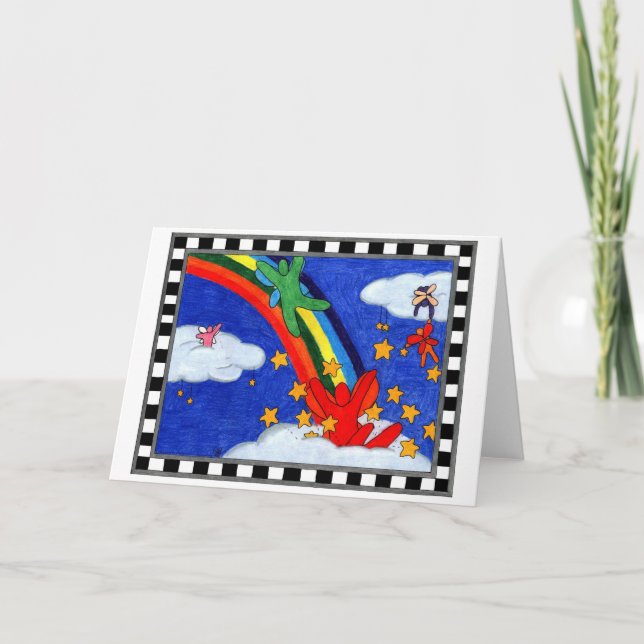 Stern besprüht Gruß-Karte Karte (Vorderseite)
