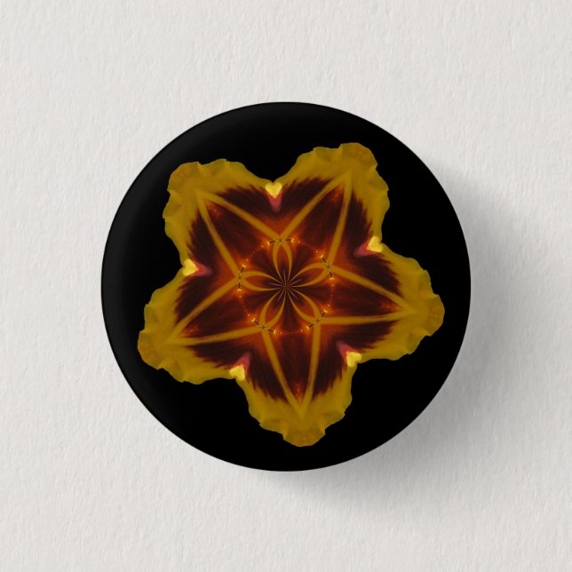 Stern-Blumen-Knopf Button (Vorderseite)