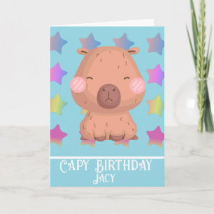 Stern Capybara Geburtstag Süß Karte