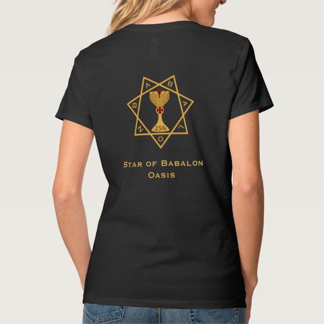 Stern des Babalon-Gold-Logos Zweimal V-Nacken-T -  T-Shirt (Rückseite)