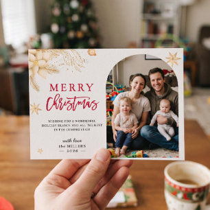 Stern des modernen Weihnachtsbogens Foto Feiertagskarte