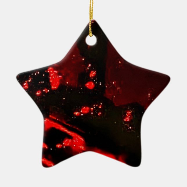Stern dunkles abstraktes Ornament aus recyceltem K (Vorne)