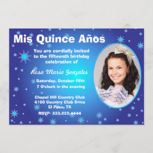 Stern-Foto Quinceañera Einladung