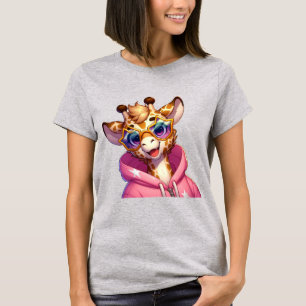 Stern-Giraffe-Cartoon T-Shirt