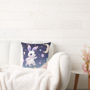 Stern-Hasen-Wurfkissen – Pastell-Galaxie-Kaninchen Kissen