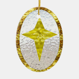 Stern im Buntglas Keramikornament
