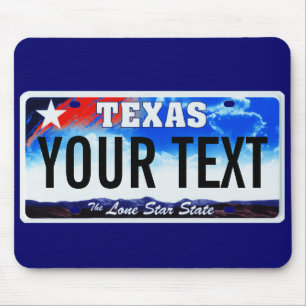 Stern-Kfz-Kennzeichen-Mausunterlage Texas einzige Mousepad