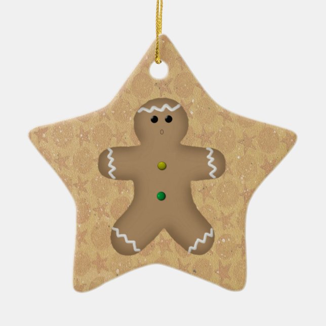 Stern Lebkuchenmann-Ornament Keramikornament (Vorne)