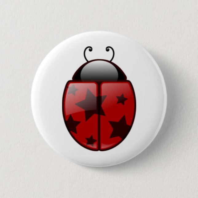 Stern-Marienkäfer, Marienkäfer mit Sternen Button (Vorderseite)