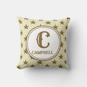 Stern-Monogramm Anfangsbuchstabe Western Home Deko Kissen