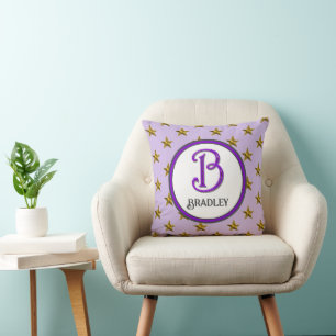 Stern Monogramm Familieninitiale Name Farbig Kissen