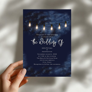 Stern Nacht Lichterkette Hochzeit Einladung