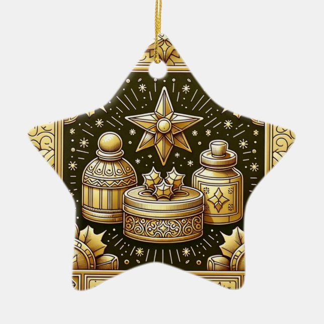 Stern Ornament aus Keramik (Vorne)