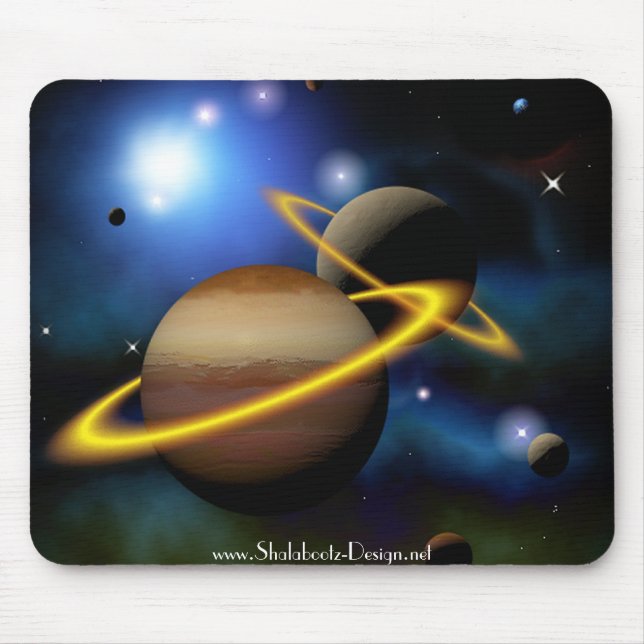 Stern-Planeten-Raum Mousepad (Vorne)