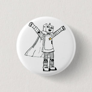 Stern-Roboter-Superheld-Knopf Button