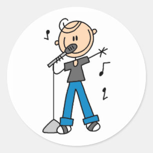 Stern-Sänger auf dem Mikrofon-Aufkleber Runder Aufkleber