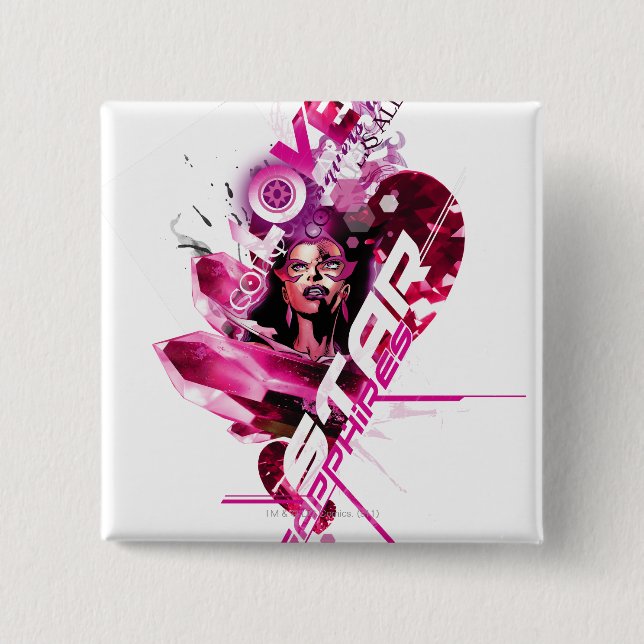 Stern-Saphir-Grafik 8 Button (Vorderseite)