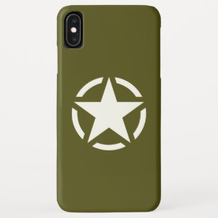 Stern-Schablone Vintage-Aufkleber auf Khaki-Grün Case-Mate iPhone Hülle