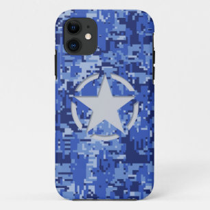 Stern-Schablone Vintage-Aufkleber Navyblau Digital Case-Mate iPhone Hülle