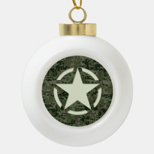 Stern-Schablone Vintage-Symbol Digital-Tarnung Keramik Kugel-Ornament