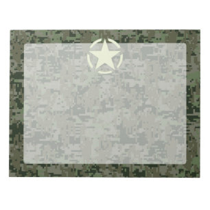 Stern-Schablone Vintage-Symbol Digital-Tarnung Notizblock