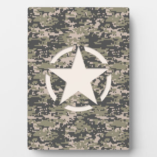 Stern-Schablone Vintage-Tag Digital Khaki-Stil Fotoplatte