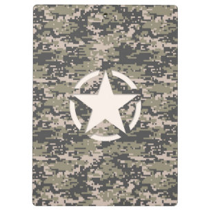 Stern-Schablone Vintage-Tag Digital Khaki-Stil Klemmbrett