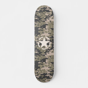 Stern-Schablone Vintage-Tag Digital Khaki-Stil Skateboard