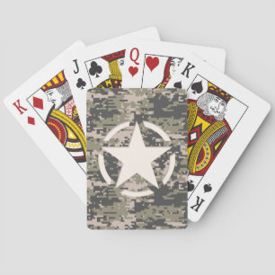 Stern-Schablone Vintage-Tag Digital Khaki-Stil Spielkarten