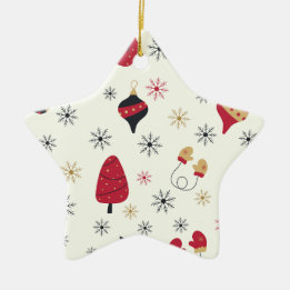 Stern-Schneeflocken-Muster Weihnachten Keramik Ornament