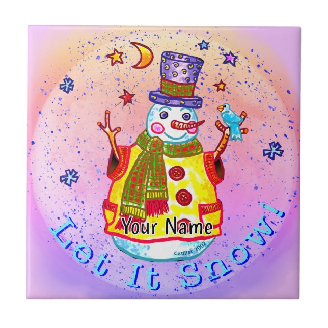 Stern Schneemann Fliese (Vorderseite)